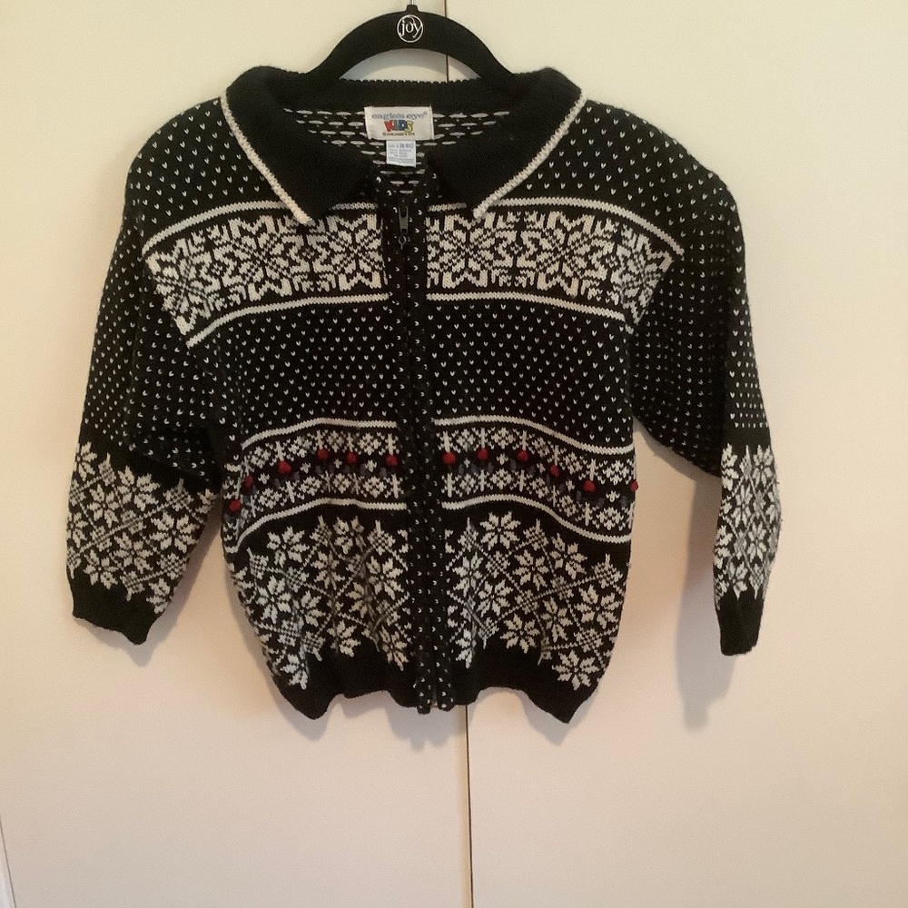 Black and White Cardigan Sweater Size 6-6X